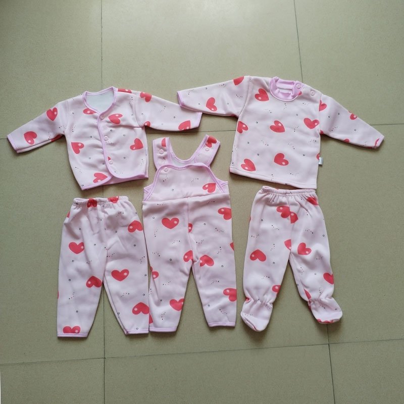 Baby Boy Girls Clothes 11 Pieces Footed Long Sleeve Newborn Caps and Scratch Mittens Set 0-6 Months Layette Bebe