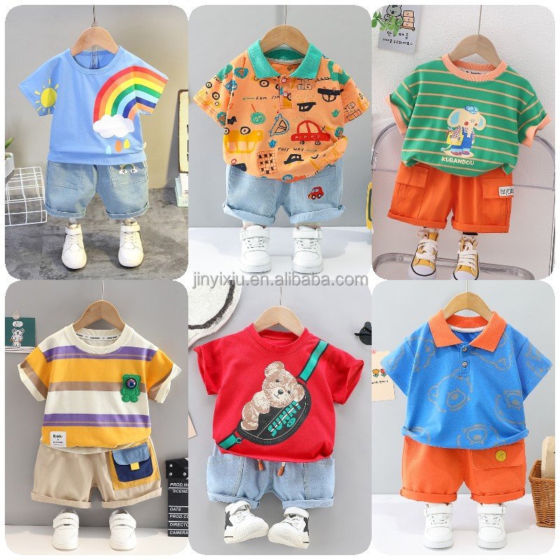 New Summer Children's Tank Top Set for Boys' Sleeveless Mesh Red Clothes Baby's Fashionable Children's Clothing
