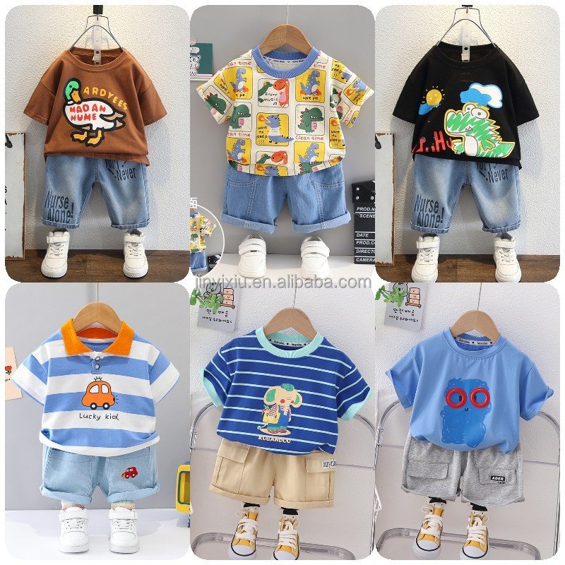 New Summer Children's Tank Top Set for Boys' Sleeveless Mesh Red Clothes Baby's Fashionable Children's Clothing