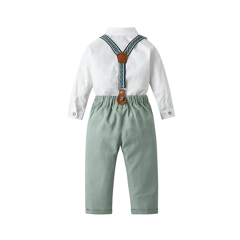Little Boy Gentleman Outfit Long Sleeve Shirt Suit Children Clothes Formal Kids Clothing Boy 1-5 Years Boys Clothing Set