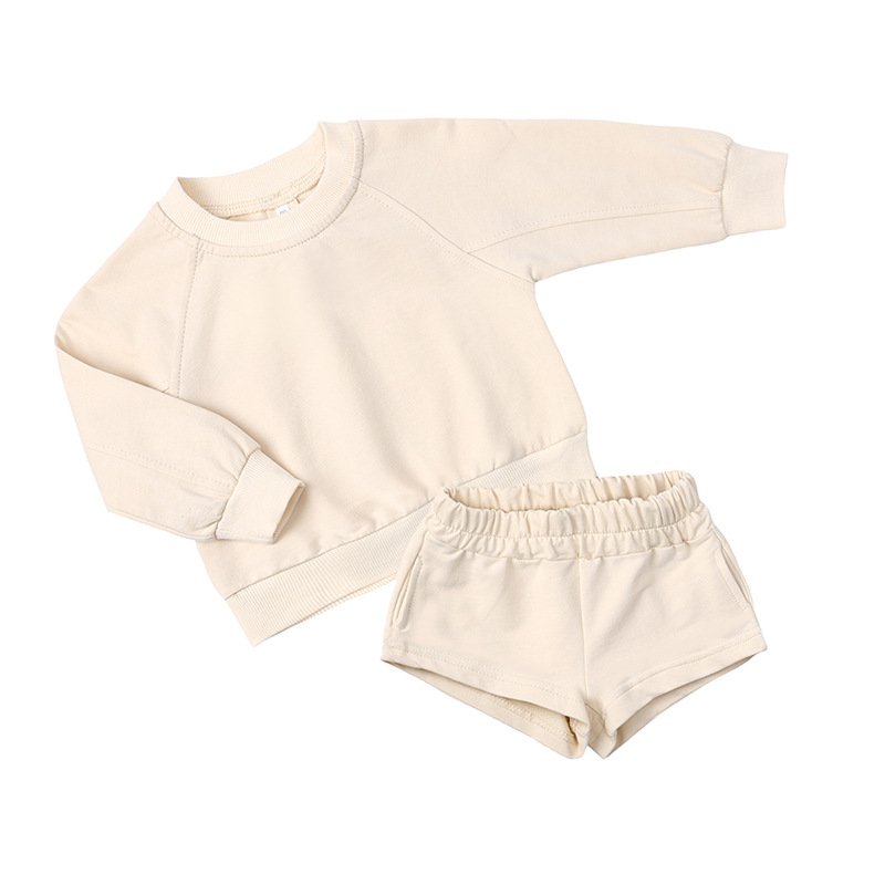 New arrivals spring kids tracksuit long sleeve cotton pullover o-neck plain children sweat suit toddler boys clothing sets suit