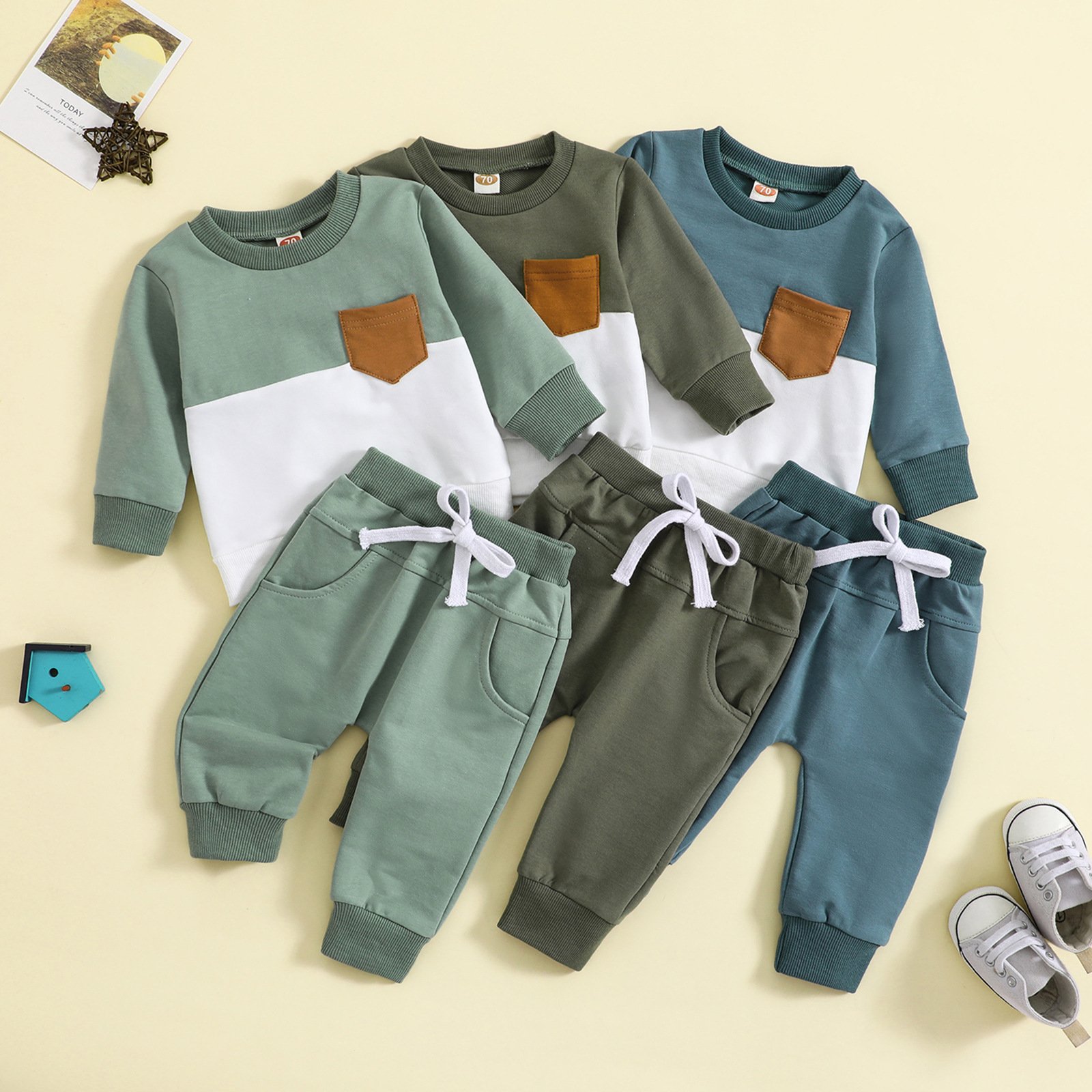 2pcs/Sets Autumn spring little boys Clothing sets Long sleeved Two Piece sets Toddler Children Outfits