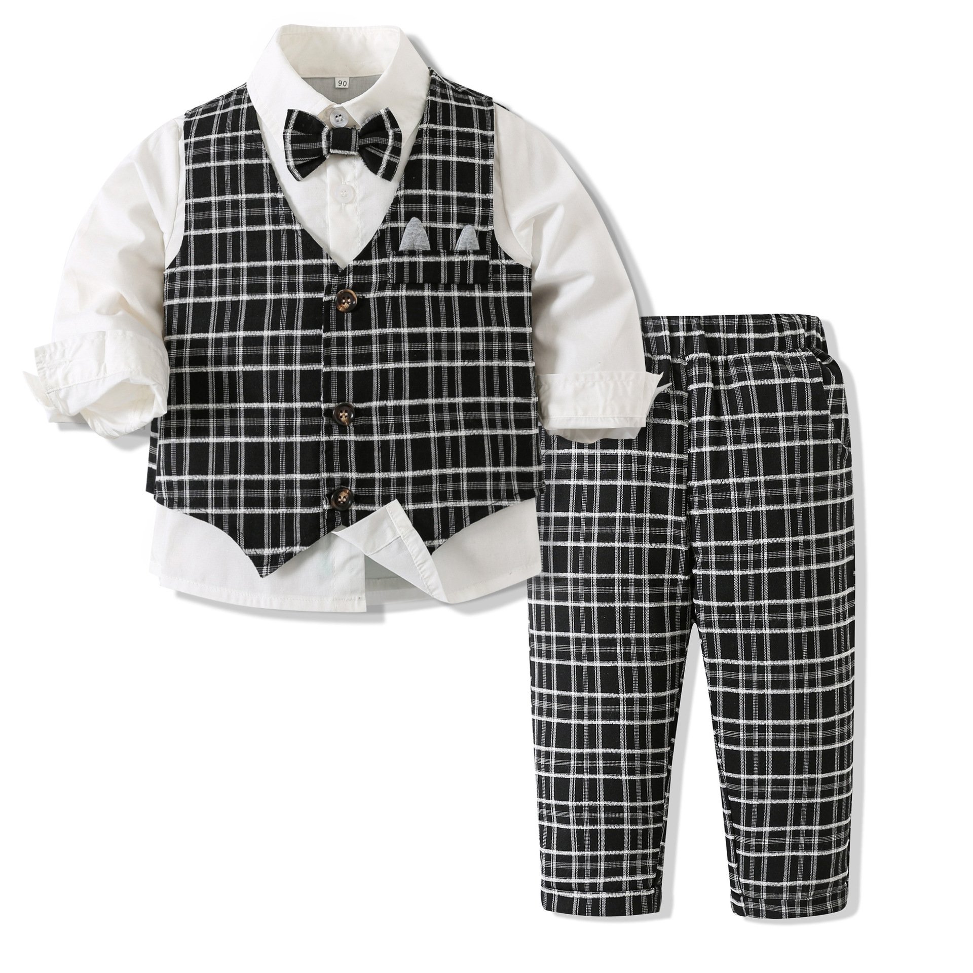 High Quality Long Sleeves One Set Children Clothing Baby Boys Sets Wedding Suit Boy Birthday Party Clothes Wear For Boys