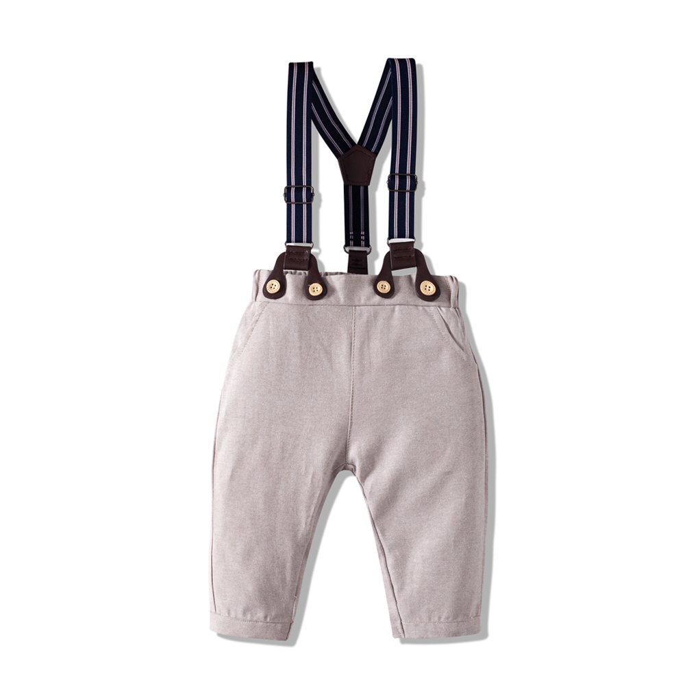 Toddler Boy Clothes 5pcs Long Sleeve Romper and Suspender Pants Set 3 6 12 months Infant Baby Boy Clothes Baby Clothing Sets