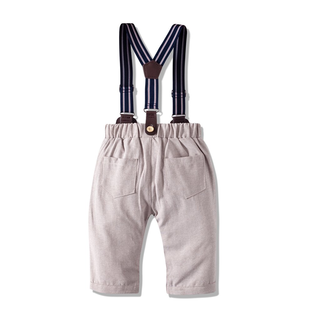 Toddler Boy Clothes 5pcs Long Sleeve Romper and Suspender Pants Set 3 6 12 months Infant Baby Boy Clothes Baby Clothing Sets