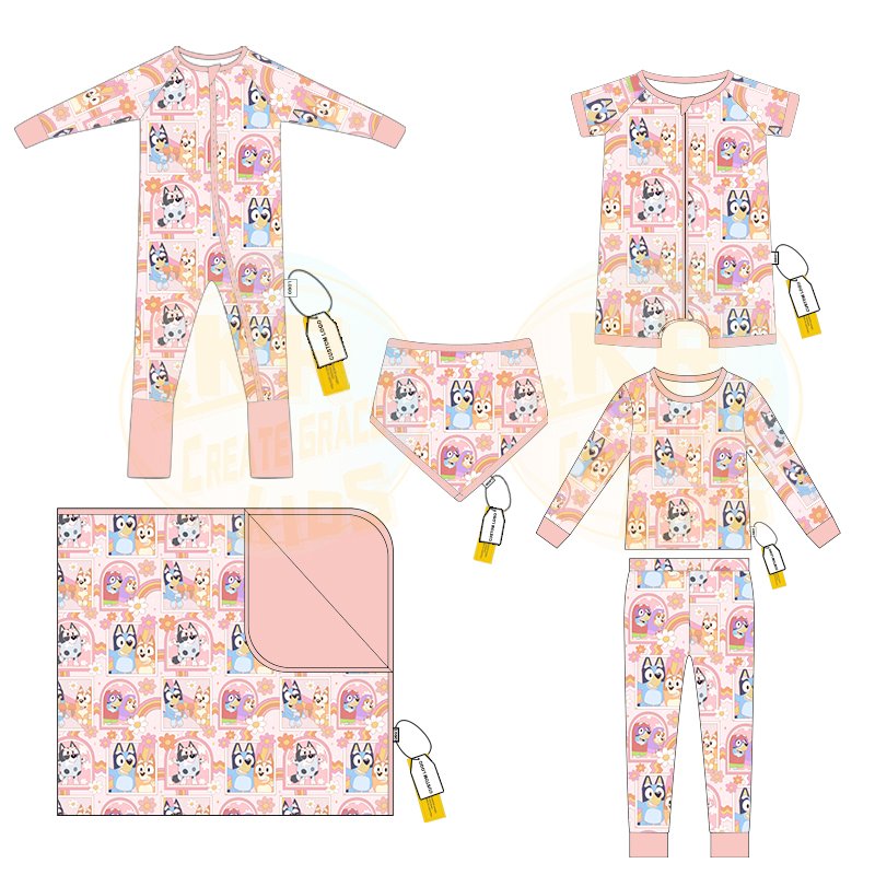Custom family matching pajamas Children's pajamas set baby romper Bamboo fiber material family clothing