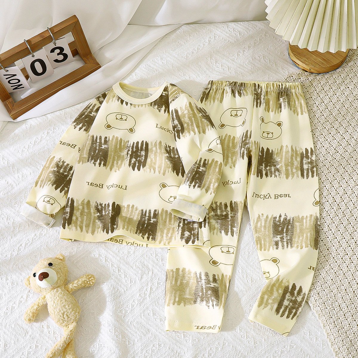 Children's underwear set pure cotton baby long sleeve pajamas home wear boys and girls long Johns baby clothes