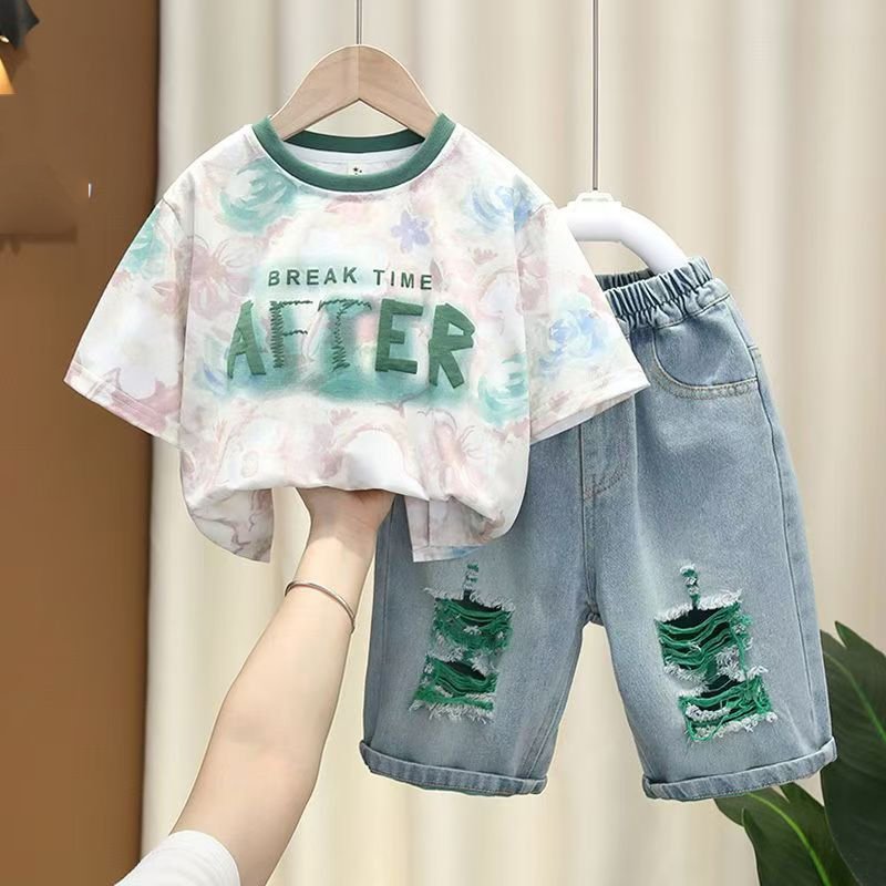 Children Clothes Summer Outfit 2 Pieces Set Outfit Baby Children Boys Kids Clothing Sets