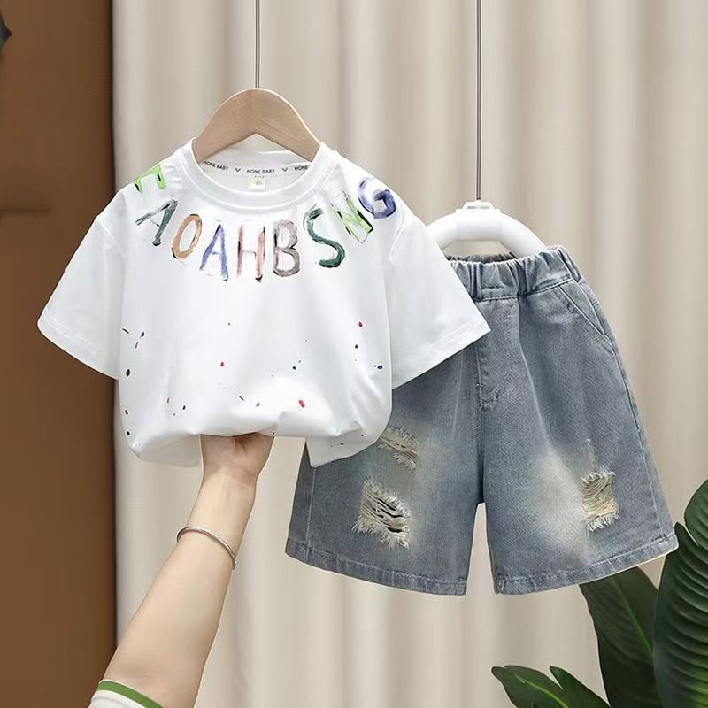 Children Clothes Summer Outfit 2 Pieces Set Outfit Baby Children Boys Kids Clothing Sets