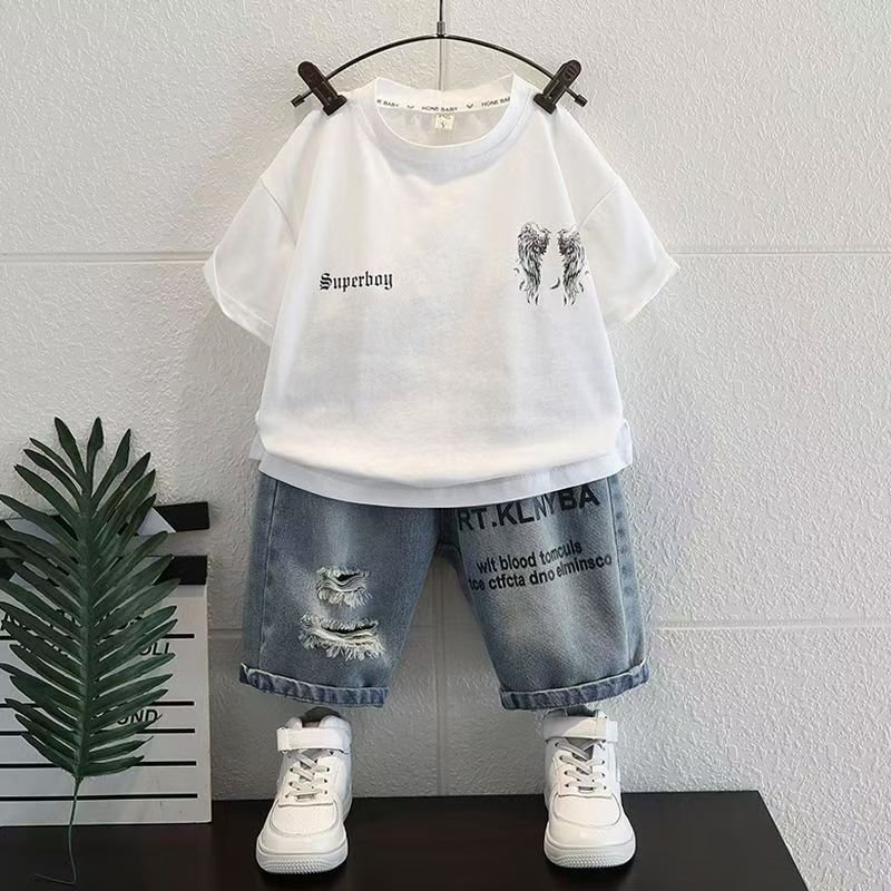 Children Clothes Summer Outfit 2 Pieces Set Outfit Baby Children Boys Kids Clothing Sets