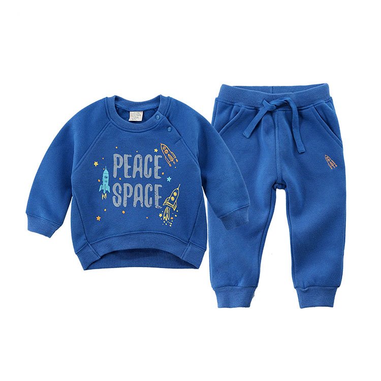 Custom wholesale children clothing sweatshirt children set children tshirt pullover sweater tracksuits track pants