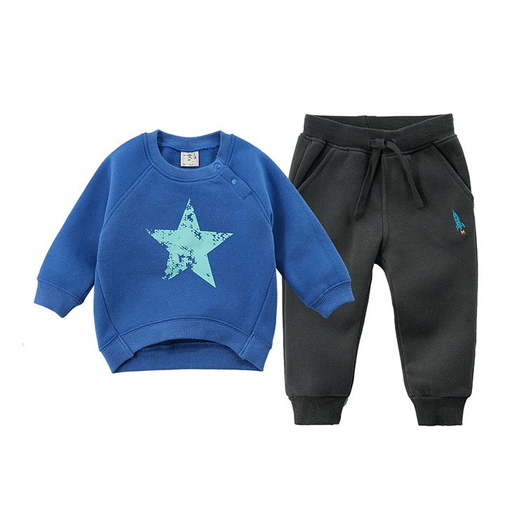 Custom wholesale children clothing sweatshirt children set children tshirt pullover sweater tracksuits track pants