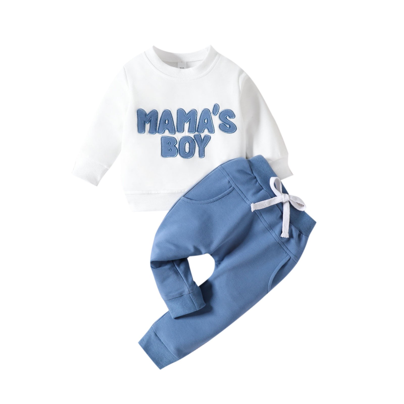 Wholesale Baby Clothes Set Children's Cotton Round Neck Autumn Clothing Set Baby Mama's Boy Long-Sleeved Two-Piece Set
