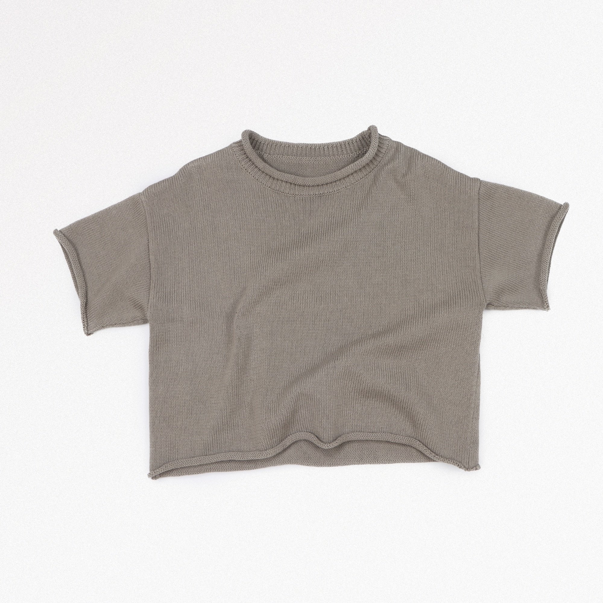 Custom Short Sleeve Solid Color Baby Knitted Sweater Cotton Toddlers Clothes Winter Kids Sweaters Baby Boy Clothing Set