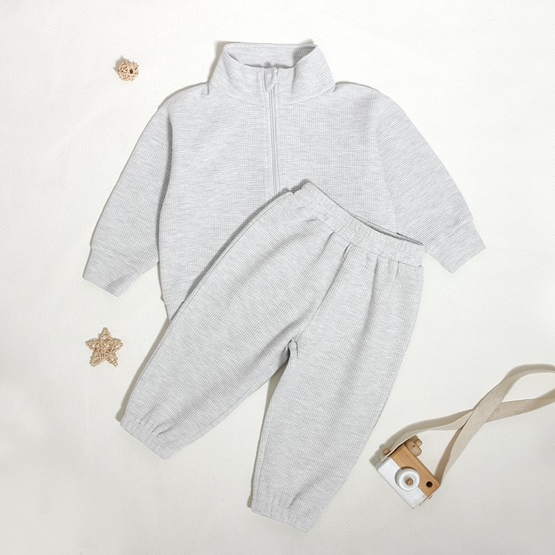 Customized Good Quality Fashion Wholesale Autumn Sports Children Sweatsuit With Zipper Cotton Kids Clothing Boys Sets