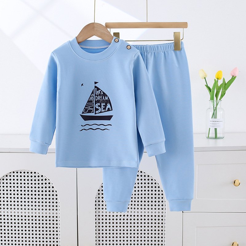Autumn children's pure cotton set children leisure home wear boys and girls baby pajamas set