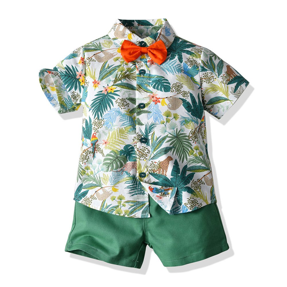 bulk wholesale clothing boys summer clothing sets western shirt and summer shorts