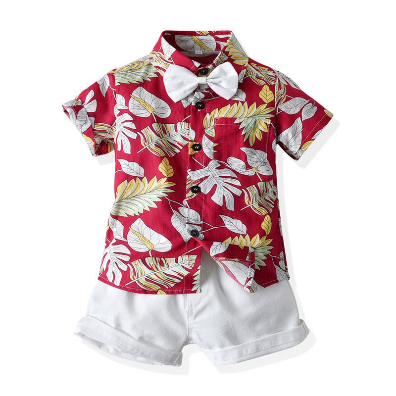 bulk wholesale clothing boys summer clothing sets western shirt and summer shorts