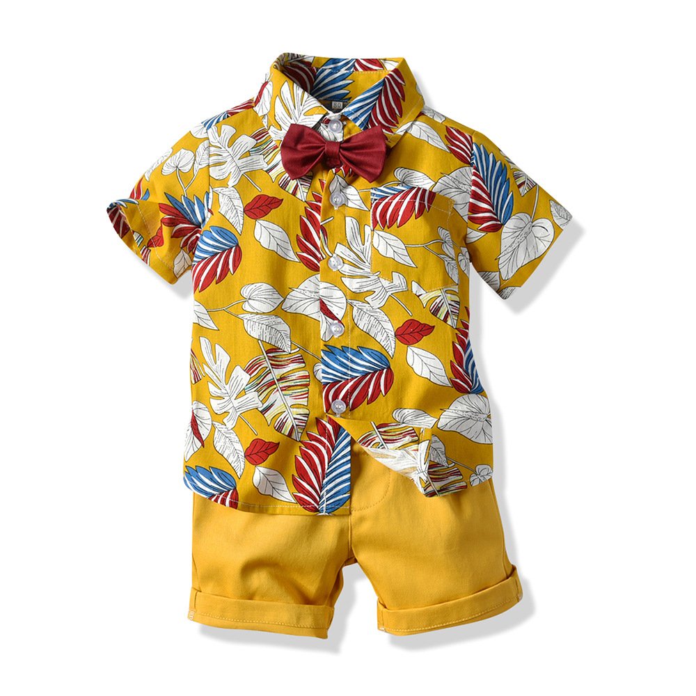 bulk wholesale clothing boys summer clothing sets western shirt and summer shorts
