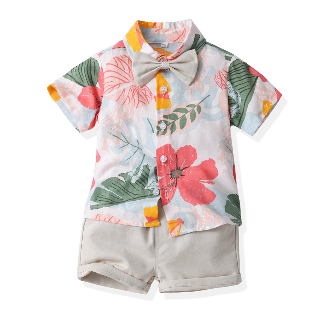 bulk wholesale clothing boys summer clothing sets western shirt and summer shorts