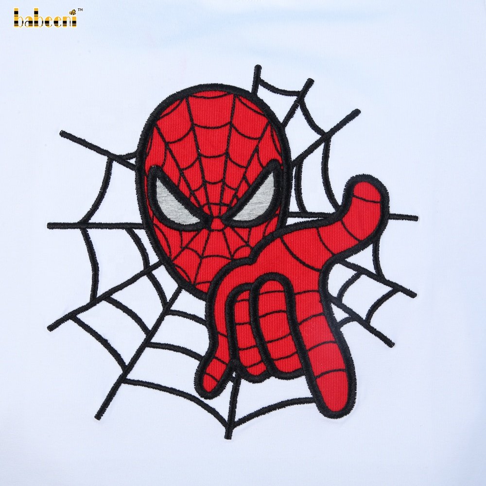 Spiderman applique boy clothing set ODM wholesale smocked children clothing set Babeeni brand - BB3103