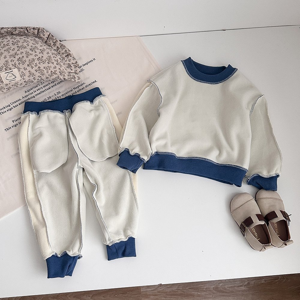 Purorigin Cartoon Design Ultraman Long Sleeve Pullover O-Neck Causal Fleece Kids Hoodies Set 2 PCS Sweatshirts and Sweatpants