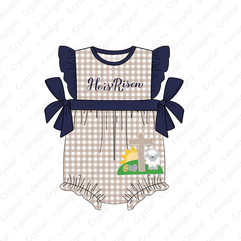 New arrival Easter children clothing sets short sleeve kids applique outfit custom Easter clothes for sibling matching clothes