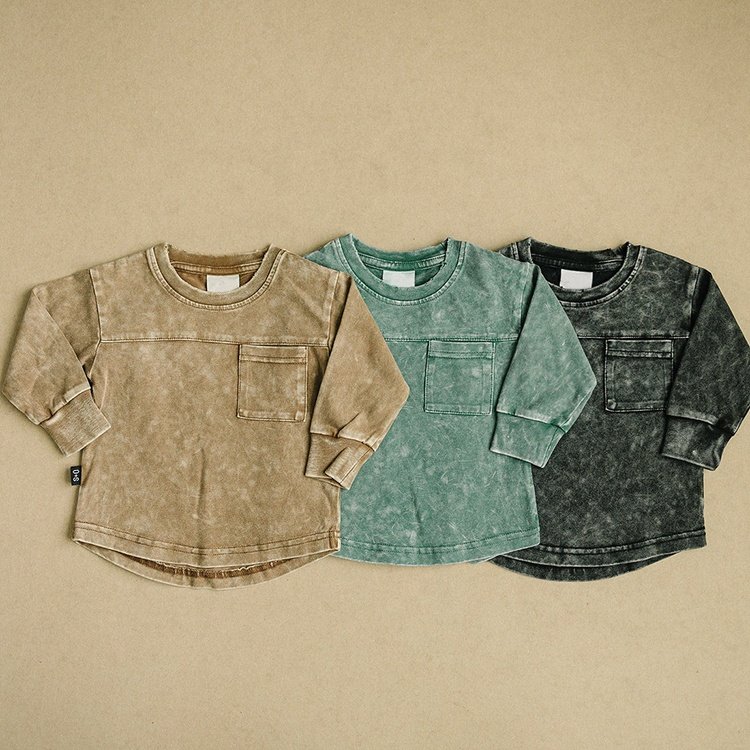 Hot selling acid wash set for baby boys soft cotton french terry clothing set for toddler