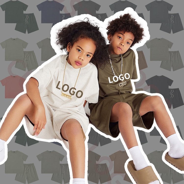 Custom Design Wholesale Bulk Summer Kids Child Girl Boy Summer Clothes T Shirt And Shorts 2 Piece Set For Kid