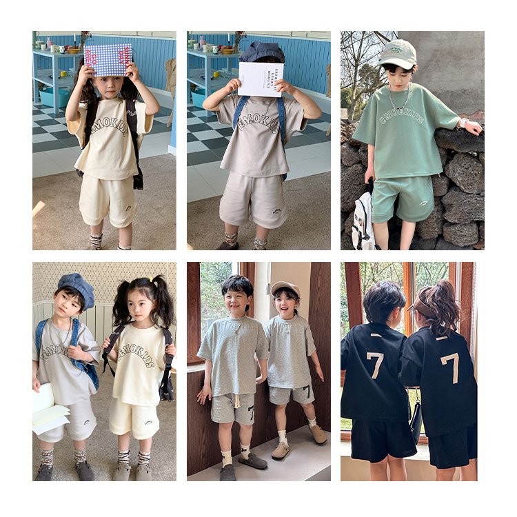 Custom Design Wholesale Bulk Summer Kids Child Girl Boy Summer Clothes T Shirt And Shorts 2 Piece Set For Kid