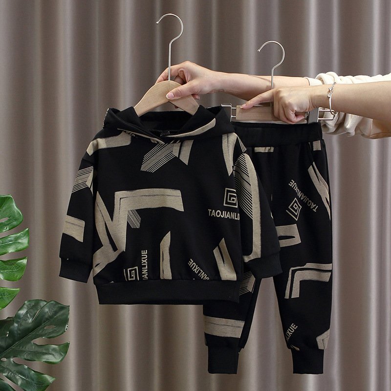 2024 New Boys Casual Spring Suit in Net Red Two-Piece Children Clothing with Short Sleeves Handsome Baby Street-Fried Clothes