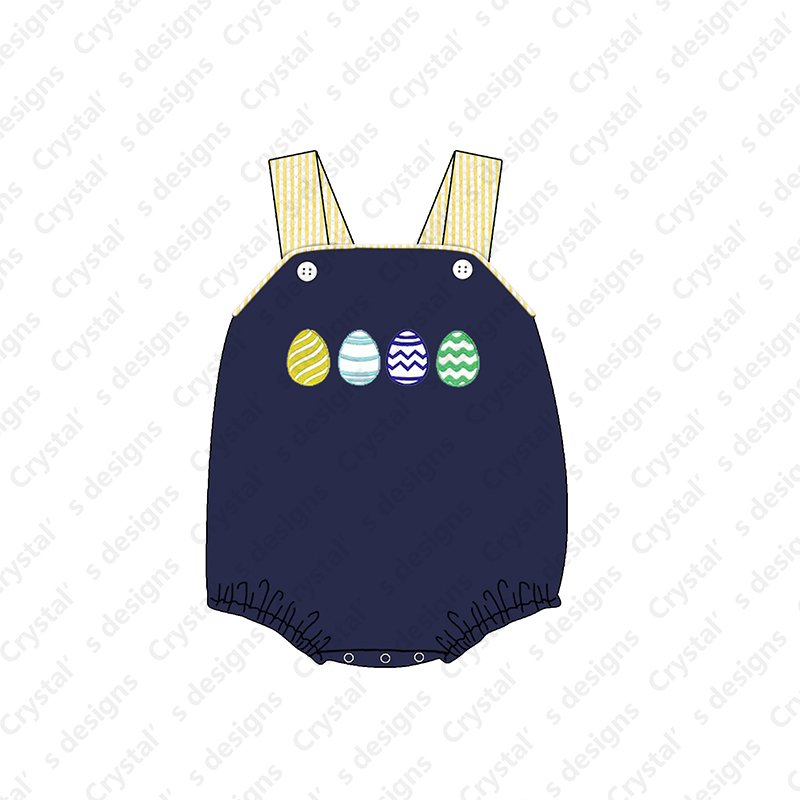 High quality boy short sleeve set Easter eggs embroidery boy clothing sets 100% cotton kids boys set for Easter