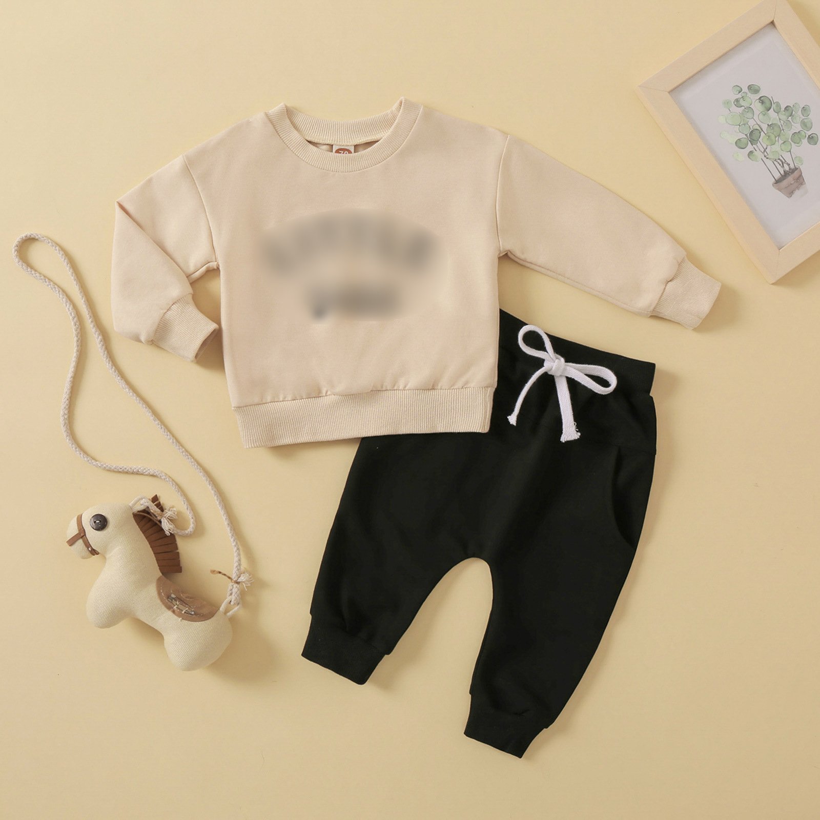 Wholesale Exquisite 70 to 110cm Letter Printed Kids Clothes Boy Long Sleeve Sweater Shirt Pants 2PCS Infant Baby Clothing Sets