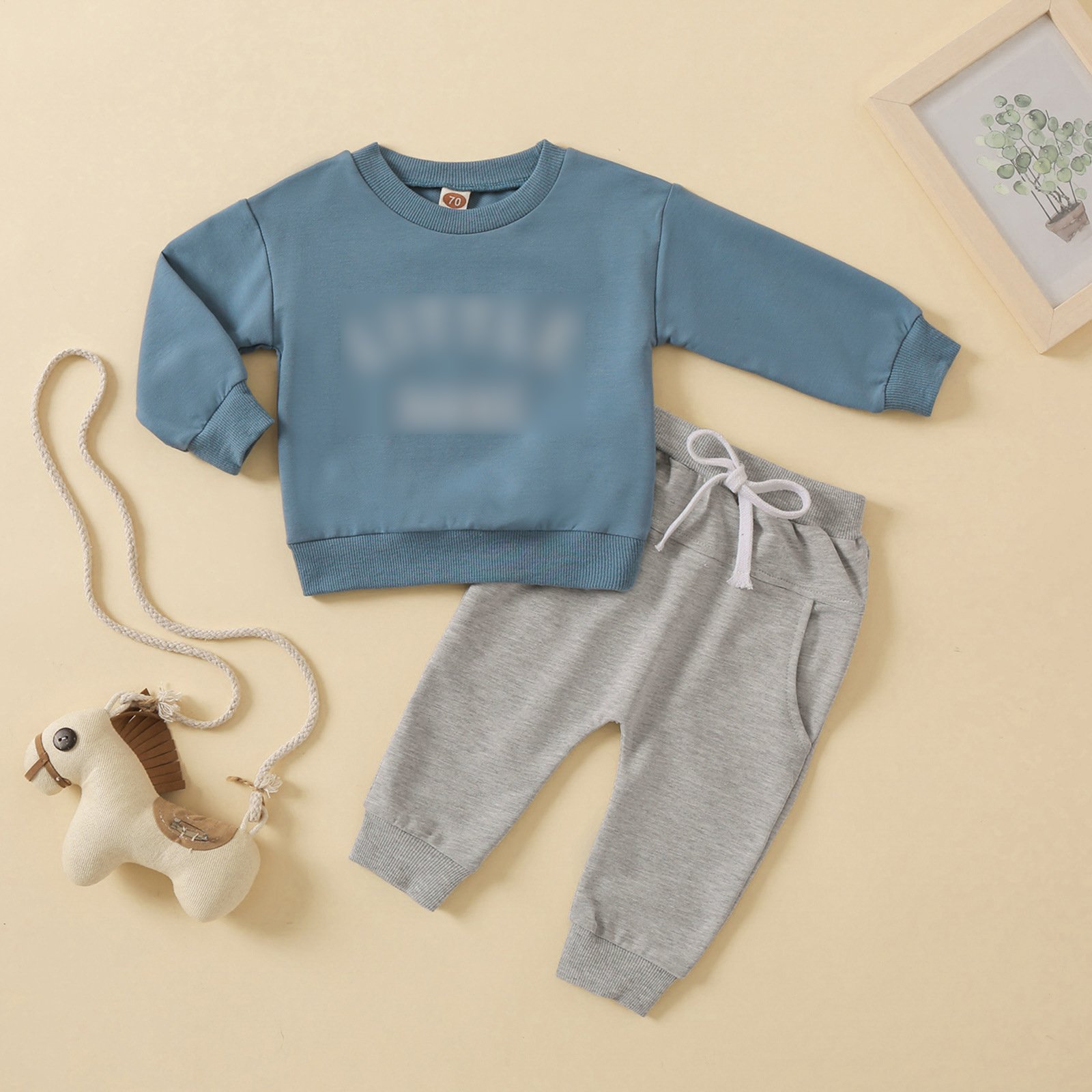 Wholesale Exquisite 70 to 110cm Letter Printed Kids Clothes Boy Long Sleeve Sweater Shirt Pants 2PCS Infant Baby Clothing Sets