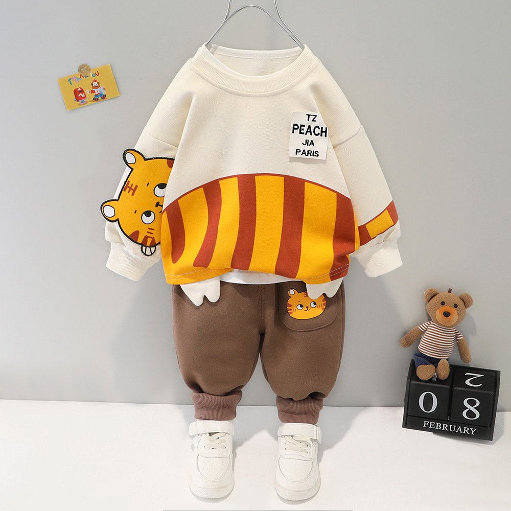 Children's Cartoon Sweater Pants Two-piece Outfit 2 Piece Hoodie Kids Set Boy Long Sleeve Clothing Casual Cotton Clothes Sets