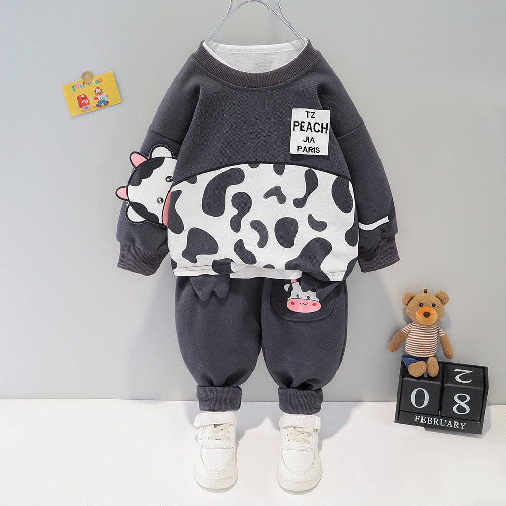 Children's Cartoon Sweater Pants Two-piece Outfit 2 Piece Hoodie Kids Set Boy Long Sleeve Clothing Casual Cotton Clothes Sets