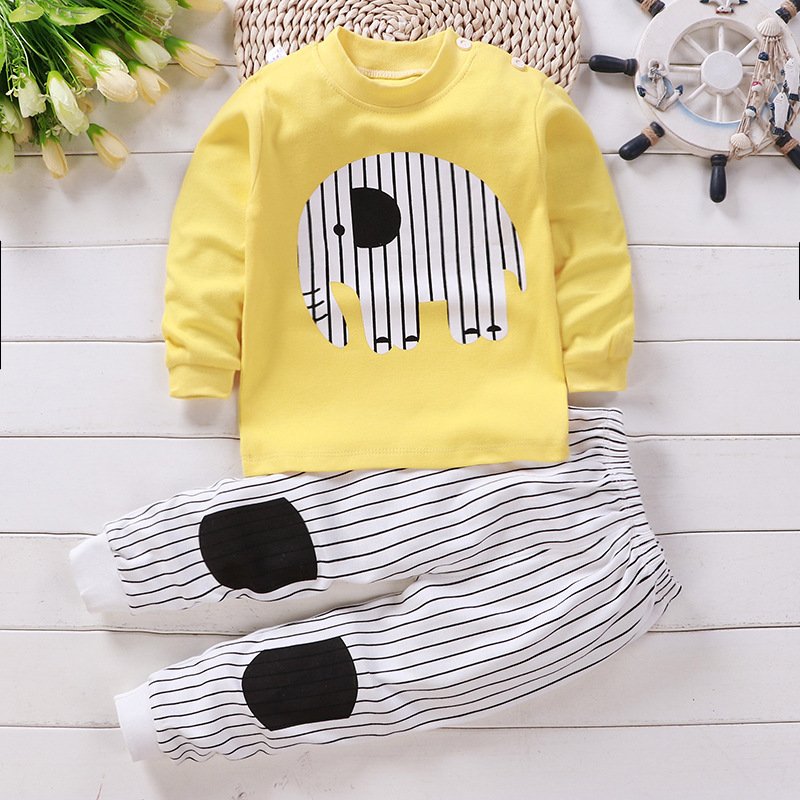 Wholesale Price 100% Pure Cotton Children Girls Boys Clothing Sets Baby Clothes Long Sleeve Suit Kids Pajamas sets