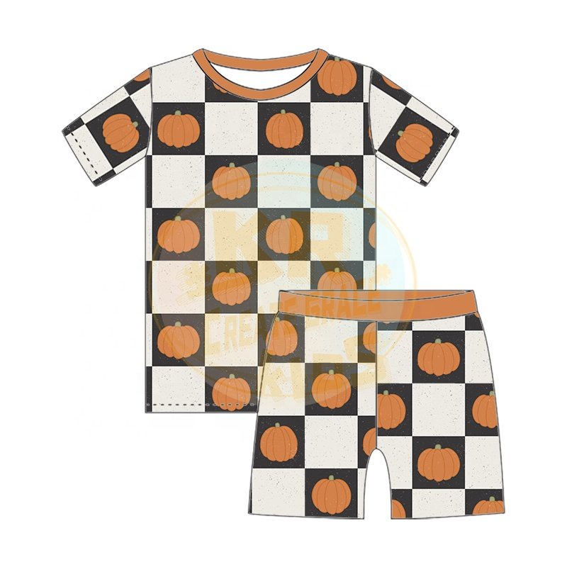 Wholesale 95% Bamboo 5% Spandex Toddler Sleepwear Girl Boy Short Sleeve Custom Clothes Newborn Bamboo Baby 2 Piece Set Pajamas
