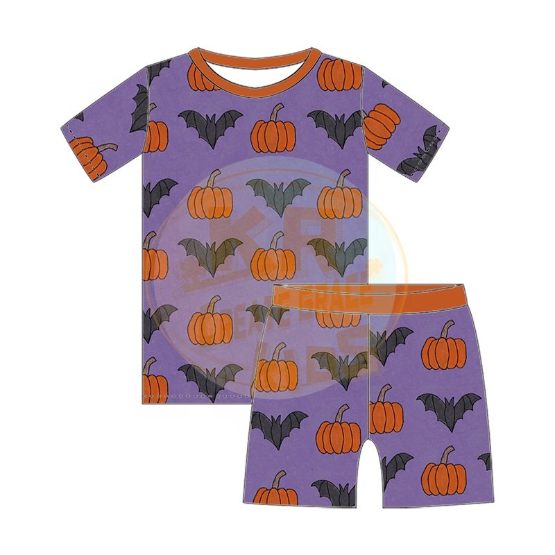 Wholesale 95% Bamboo 5% Spandex Toddler Sleepwear Girl Boy Short Sleeve Custom Clothes Newborn Bamboo Baby 2 Piece Set Pajamas