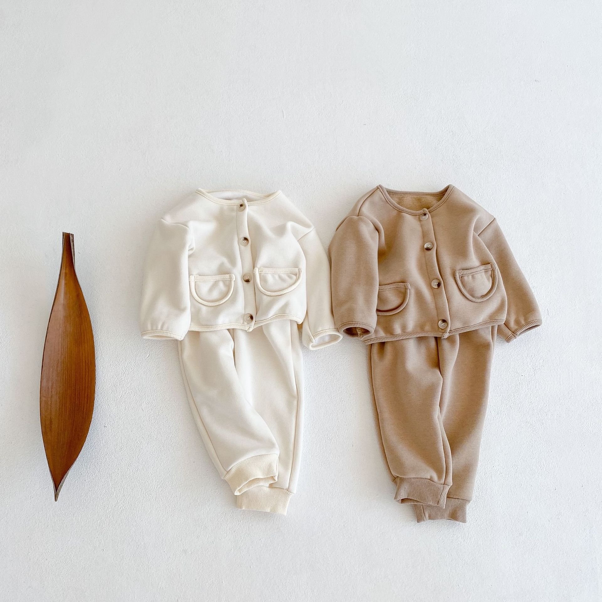 Korean Baby Cotton Terry Clothing Sets Kids Boys Girls Spring Autumn Loose Tracksuit Pullovers Cardigan+Pants 2PCS Sets Clothes