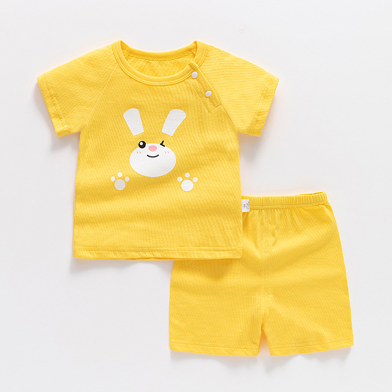 Children'S Sports Suit Baby Girl Summer Children'S Clothing Tops Young Boy Short-Sleeved 1 Year Old 3 Summer Shorts Baby Clothes