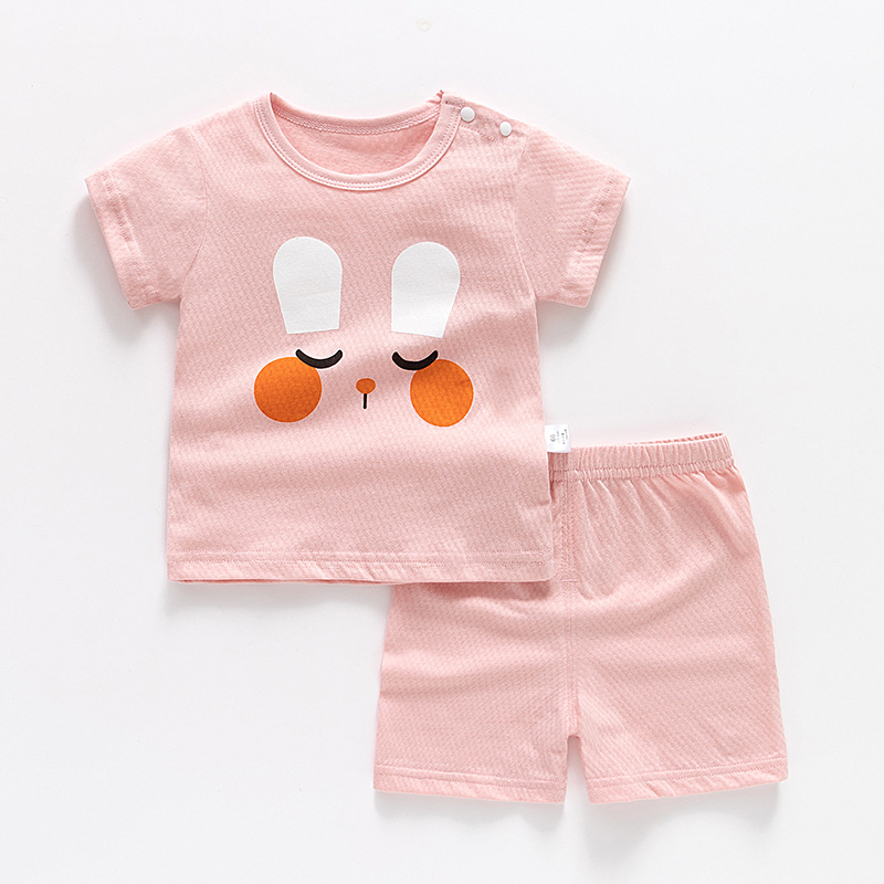 Children'S Sports Suit Baby Girl Summer Children'S Clothing Tops Young Boy Short-Sleeved 1 Year Old 3 Summer Shorts Baby Clothes