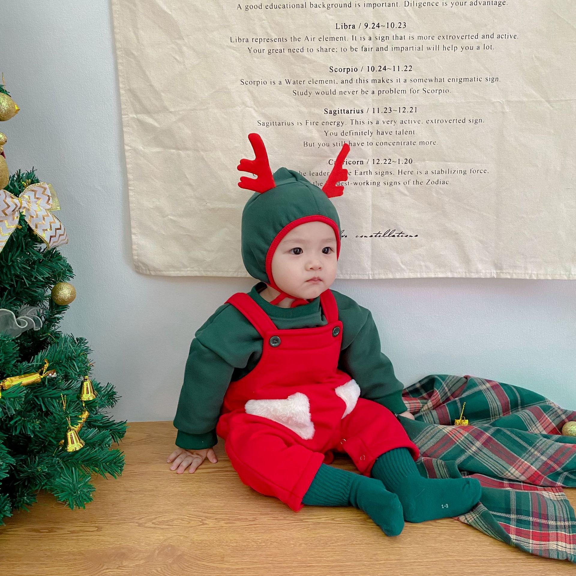 OEM Baby Christmas suit winter cute children cartoon clothes New Year Christmas dress out baby boy clothing set