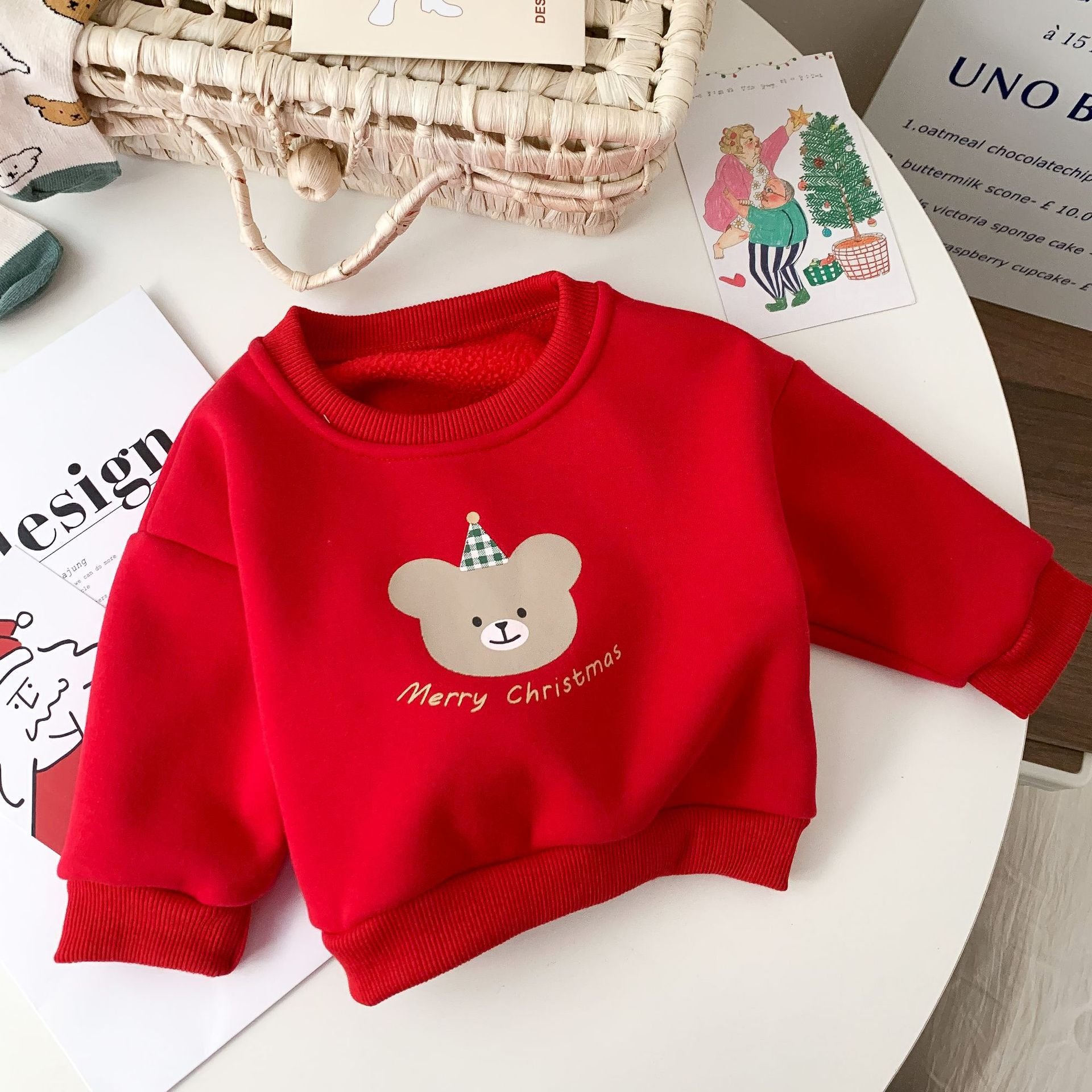 OEM Baby Christmas suit winter cute children cartoon clothes New Year Christmas dress out baby boy clothing set