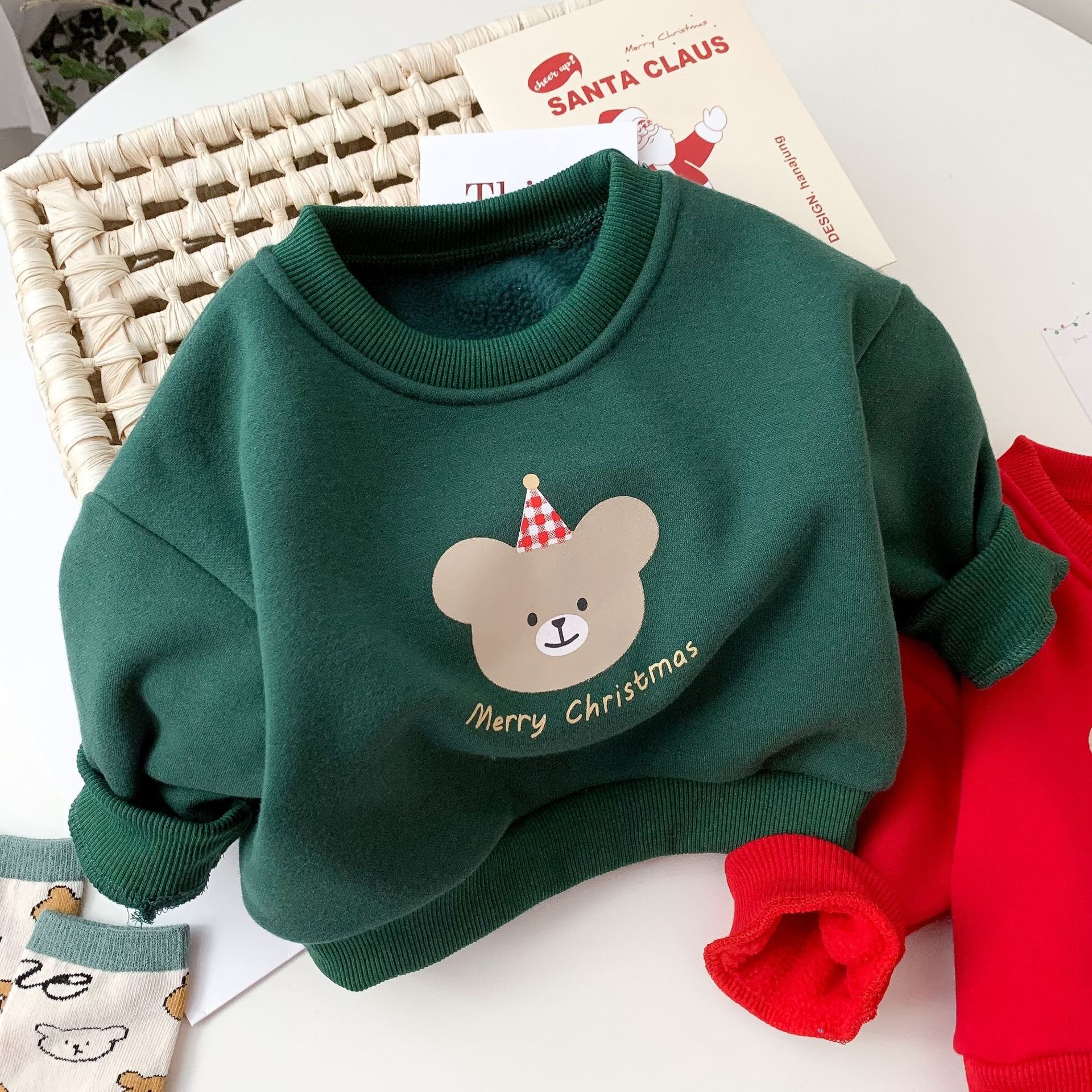 OEM Baby Christmas suit winter cute children cartoon clothes New Year Christmas dress out baby boy clothing set