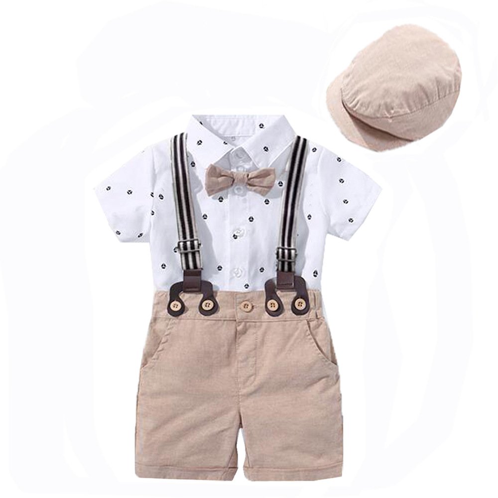 Baby Boys Clothing Set Infant Gentleman Outfit Romper Top + Shorts Baptism Wedding Birthday Kids Summer Clothes Gentleman Suit