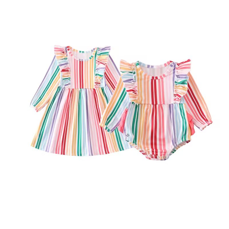 Christmas baby clothing set kids long sleeves ruffle dress jumpsuits outfits children's flower print boutique clothing