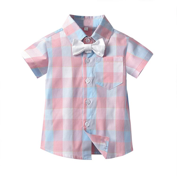 SUM46 2021 Children Clothing Suit Summer Gentleman Mother Baby Boy Clothes Kids Cotton Short Sleeve Clothing Set Outfits