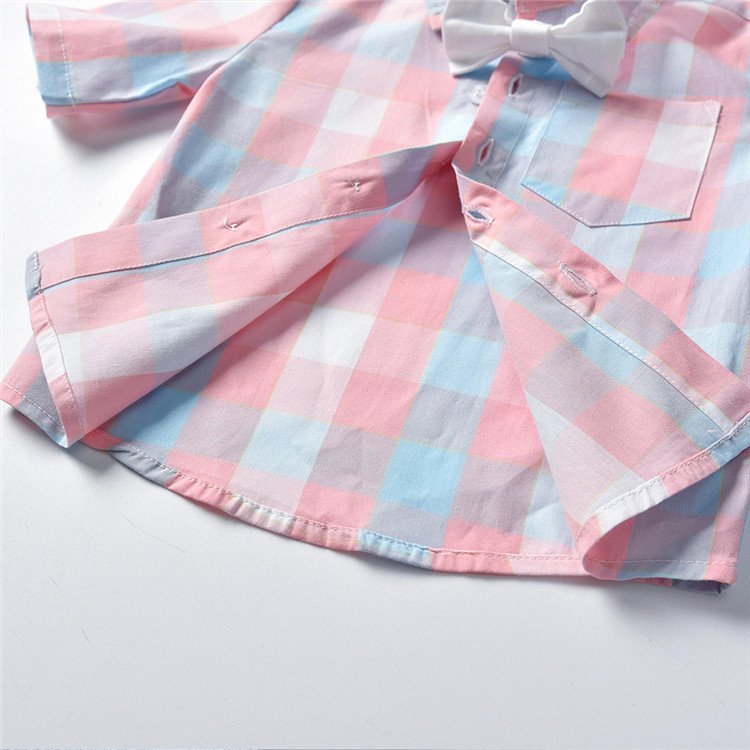 SUM46 2021 Children Clothing Suit Summer Gentleman Mother Baby Boy Clothes Kids Cotton Short Sleeve Clothing Set Outfits