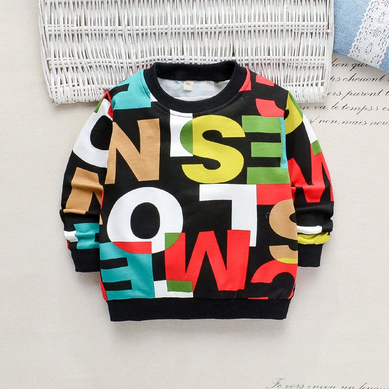 Casual Two-Piece Long Sleeve Children's Suit for Boys and Girls Solid Style Spring Vest with Cartoon Design Baby Clothes